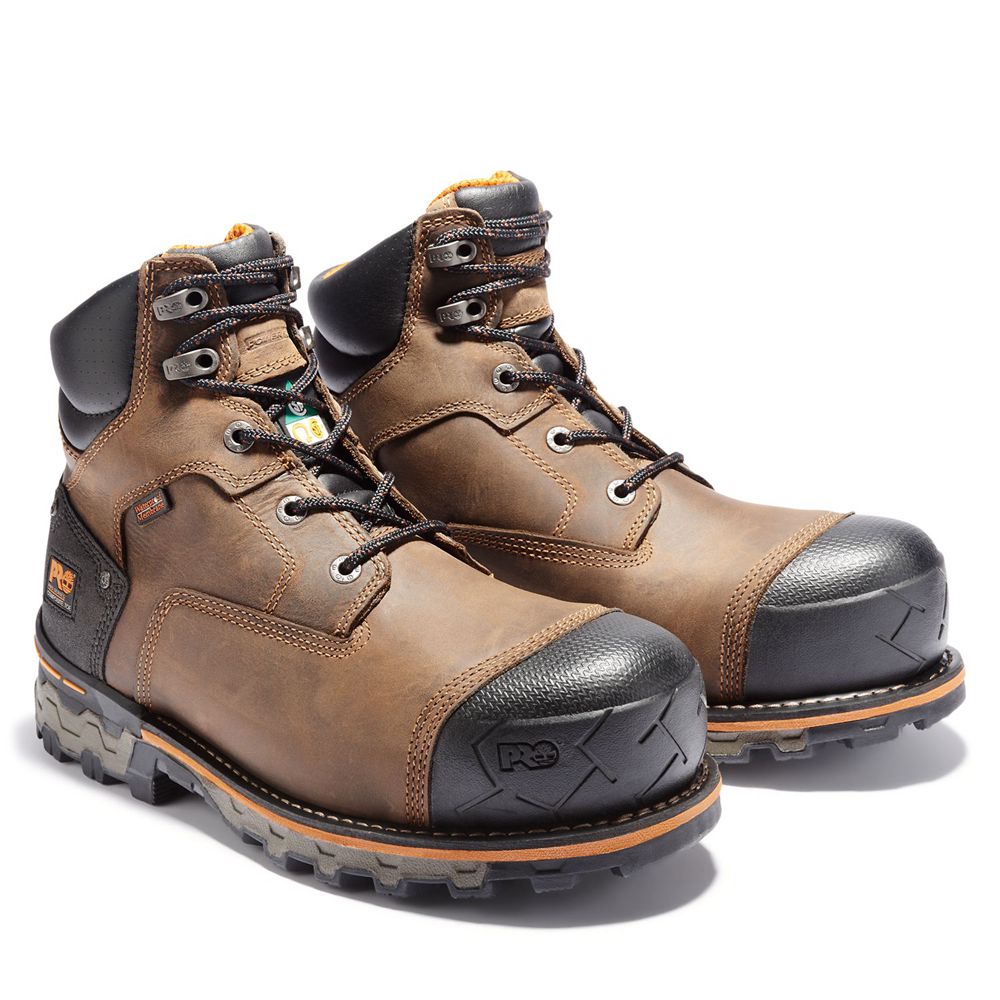 Bocanci De Muncă Timberland Barbati Maro/Negrii - Pro® Boondock 6\" Comp Toe - Romania - WVBMPA968